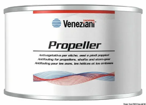 Picture of Hard matrix antifouling free of copper for propellers, shafts, sterngear assemblies, and flaps. Restricted to professional users. EU Regulation 2020/1182. - Antifouling Propeller white 0.25 l - 65.021.00BI - Veneziani