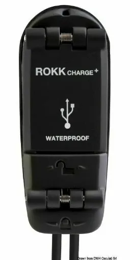 Picture of Waterproof fast charging USB, with dual socket connectivity, capable of charging up to two devices faster than standard USB ports. Characterized by an ultra-low profile perfect for navigation.