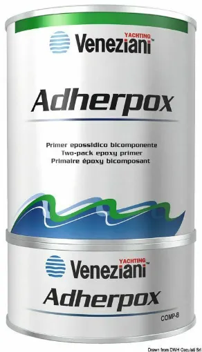 Picture of Two-component epoxy primer with long coverage that can be used on any support, including aluminum. It can be used as a primer or as a base in painting cycles. - 750ml - White - Primer Adherpox 0.75 l - 65.007.01 - Veneziani