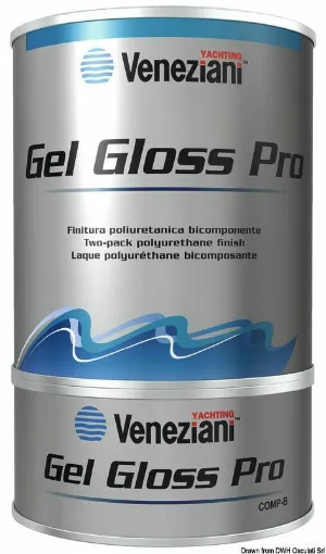 Picture of Two-component UV resistant polyurethane enamel. Applicable directly on gelcoat or epoxy / polyurethane primers. Not suitable for continuous immersion. - 750ml - Red - Two-component Gel Gloss red enamel 0.75L - 65.008.00RO - Veneziani