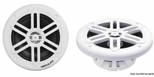 Picture of With ABS carcass and polypropylene cone. - White double cone stereo speakers 5.25 - 2X80W - 29.743.01 - Oem