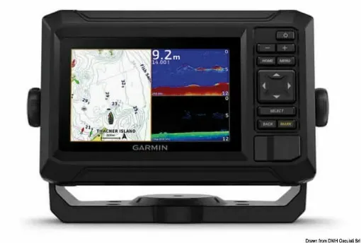 Picture of Available with bright 5" or 7" color displays and a redesigned design, they feature the new graphical interface with a modern homepage with many innovative functions. Integrated Wi-FiÂ® to share images and sonar data (traditional and ClearVÃ¼) and user data (waypoints and routes) with another compatible Garmin unit. High-contrast echo image colors to better distinguish targets and structures. Echo