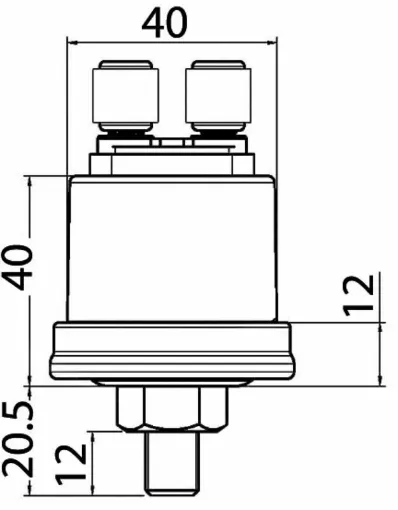 Picture of Signal output 10 - 184 &amp;!. Compatible with Osculati, Guardian, VDO, etc. series indicators. Nominal voltage: from 6 V to 24 V. - Oil bulb 10 Bar 1/8-27 NPT with ground terminals - 27.502.00 - Oem