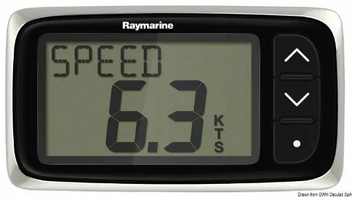 Picture of Compact but powerful, they offer full integration with Raymarine autopilots and navigation instruments and can be surface mounted or bracket mounted. Very large characters (up to 28 mm) and exceptionally clear LCD display. General features: - red background for better nighttime visibility. - Raymarine i40 Bidata Display - 29.591.03". - Raymarine