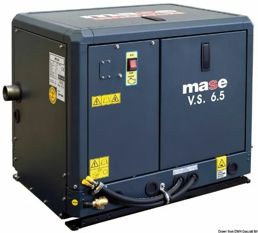 Picture of Latest generation variable speed generators. They offer significant benefits to builders and shipowners due to their smaller size and modulated power. The motor speed control system allows for generating only the required energy, reducing emissions and consumption. A cooling system with a water/air intercooler allows for complete detachment of the generator set from external environmental conditio