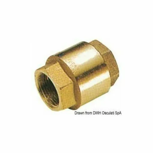 Picture of Made of brass, mounted along the pipes, they prevent the liquid from flowing back. - Brass check valve 1 - 17.232.04 - Oem