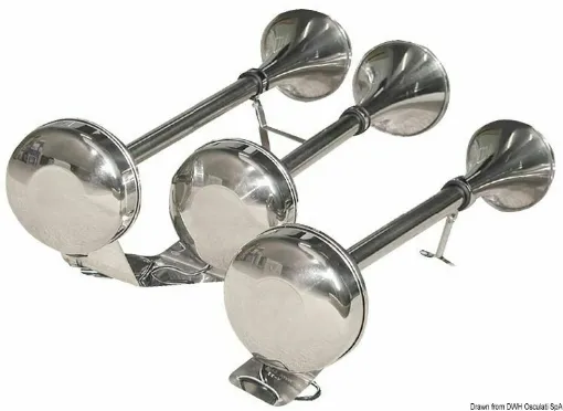 Picture of Body and horns in stainless steel. Single or two-tone sound.