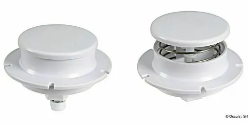 Picture of UV-resistant ABS body. It opens and closes from the inside by operating the central button. When closed, it is completely watertight. It allows both air entry and extraction.