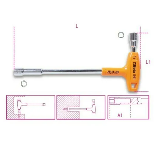 Picture of Hexagonal-Polygonal Pipe Wrench Key 941, Size 12.