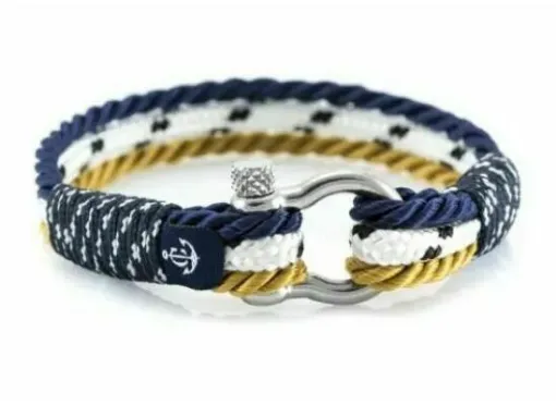 Picture of Yachting Bracelet 3 Strands Blue White Rope Size 22.