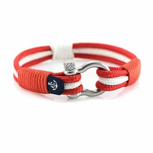 Picture of Red White Yachting Bracelet 3 Threads Size 21