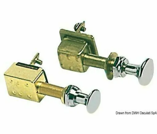 Picture of In chrome-plated brass, silver-plated contacts, long neck. Chrome-plated brass knob (not chrome-plated plastic). - Pull switch - Oem