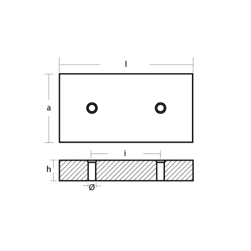 Picture of Plate 300X150X26 Cf 125 Kg.8 - Holes D.10.5.