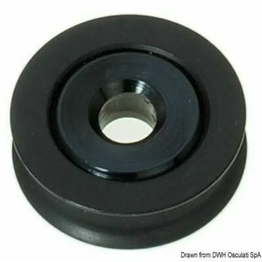 Picture of Hard anodization with thickness + PTFE, with plastic insert. - Aluminum pulley mm 28 for ropes 4 mm - 55.246.01 - Oem