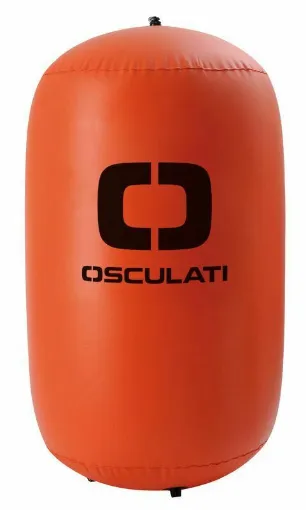 Picture of Inflatable PVC buoy, cylindrical in shape, with high visibility in orange or yellow color, designed to signal turns on race courses. - Orange racing buoy 80 x 120 cm - 33.174.00 - Oem