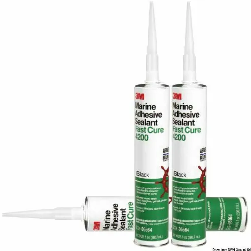 Picture of One-component polyurethane adhesive sealant for general use, it polymerizes with moisture, creating flexible bonds with good adhesion on wood, fiberglass, gelcoat, plastics, and metals. It is paintable and sandable. Resistant to weather conditions and seawater, ideal for sealing deck accessories and boat joints both above and below the waterline.