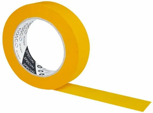 Picture of Japanese rice paper tape. Delicate acrylic adhesive resistant to UV rays, suitable for outdoor use, resistance up to 150Â°C. It can withstand exposure to the sun for up to 60 days. Guarantees perfect and refined lines, adheres to any surface.