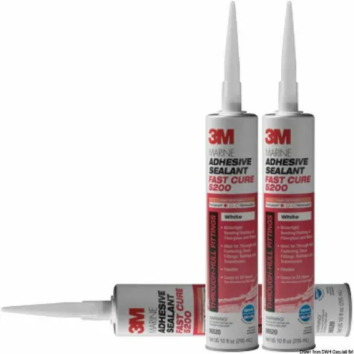 Picture of One-component polyurethane adhesive sealant for permanent bonding. Resistant to weathering and seawater. Does not shrink, can be painted after curing. Can be shaped with a brush or spatula within 4 hours of application. Ideal for sealing and joining: fiberglass deck with fiberglass hull, teak deck with fiberglass hull, engines on stringers, portholes and deck accessories.