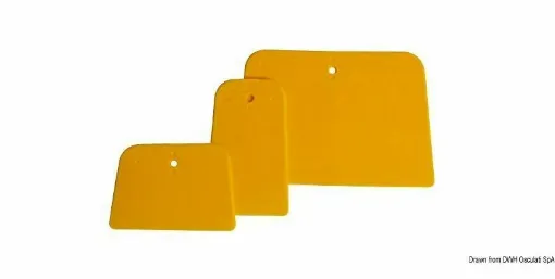 Picture of Set composed of 3 Flex spatulas made of synthetic material, extra flexible and suitable for spreading any material even on curved and irregular surfaces. Resistant to solvents and lightweight, these spatulas, thanks to the material they are made of, do not scratch the surfaces they come into contact with.