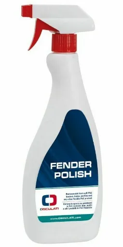 Picture of Clean dirt on soft PVC fenders, buoys, profiles, and any other flexible PVC product. Attention, this product is not solvent-based like acetone, which only temporarily cleans PVC as it permanently damages its surface. Instead, it is based on chemical products that gently clean the PVC surface, removing traces of paint, tar, diesel, vegetation, and especially the soot caused by exhaust gas that depo