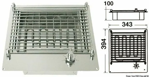 Picture of Totally made of stainless steel AISI 316, complete with removable juice collector, tilting electric heater, removable grill fixed with special anti-vibration hooks, consumption 1500 W at 220 V.