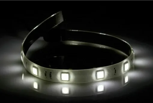 Picture of Self-adhesive, waterproof, equipped with a terminal microconnector that allows them to be connected in series and with a connecting cable with microconnector. - Setting strip of 9 white LEDs - 13.834.01 - Oem