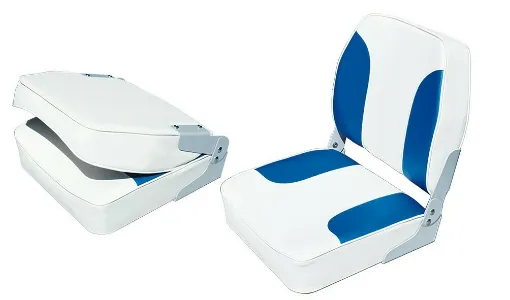 Picture of White Blue Leatherette Seat - Adjustable Backrest.