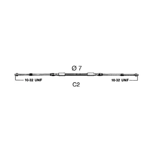 Picture of Ultraflex C2 15ft stainless steel engine control morse | steering  cable - 30117U