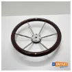 Picture of Volanti stainless steel 5-spoke steering wheel with Mahogany - VN7390/33