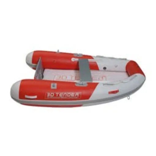 Picture of Annexe Plancher Gonflable Type Catamaran - Twin Fastcat Orange/blanc - 3d Tender