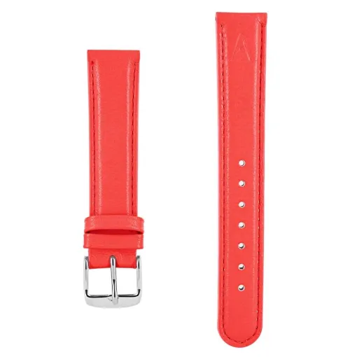 Picture of leather watch strap couture akteo silver buckle 18 red