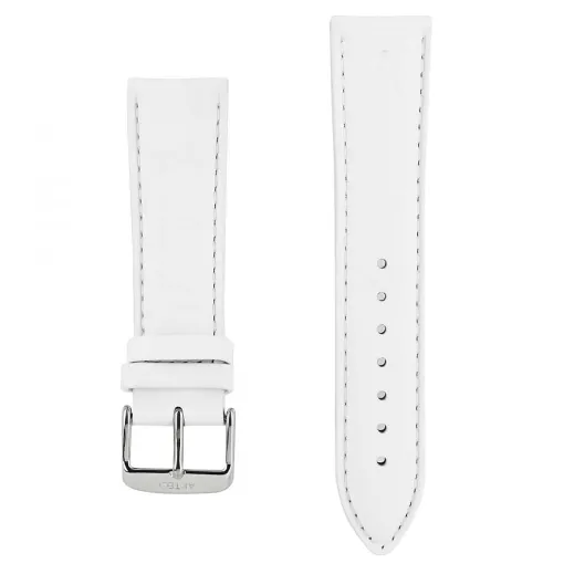 Picture of leather watch strap couture akteo silver buckle 22 white